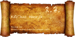 Kókai Henrik névjegykártya