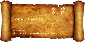 Kókai Henrik névjegykártya
